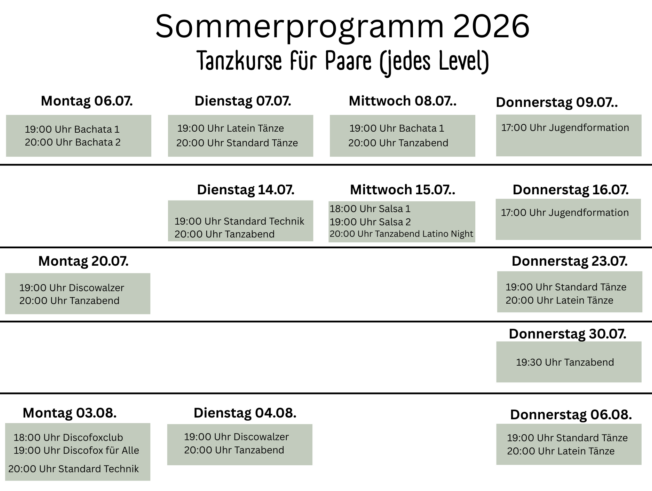 Sommerprogramm Paartanz