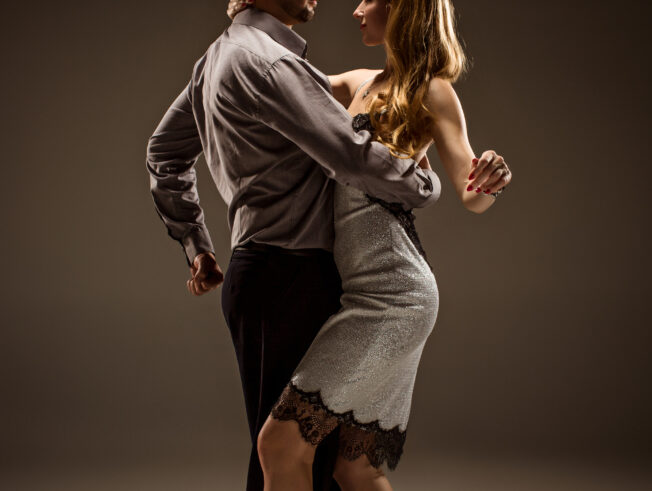 The man and the woman dancing argentinian tango
